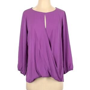 Banana Republic Women Purple Long Sleeve Blouse Size XS